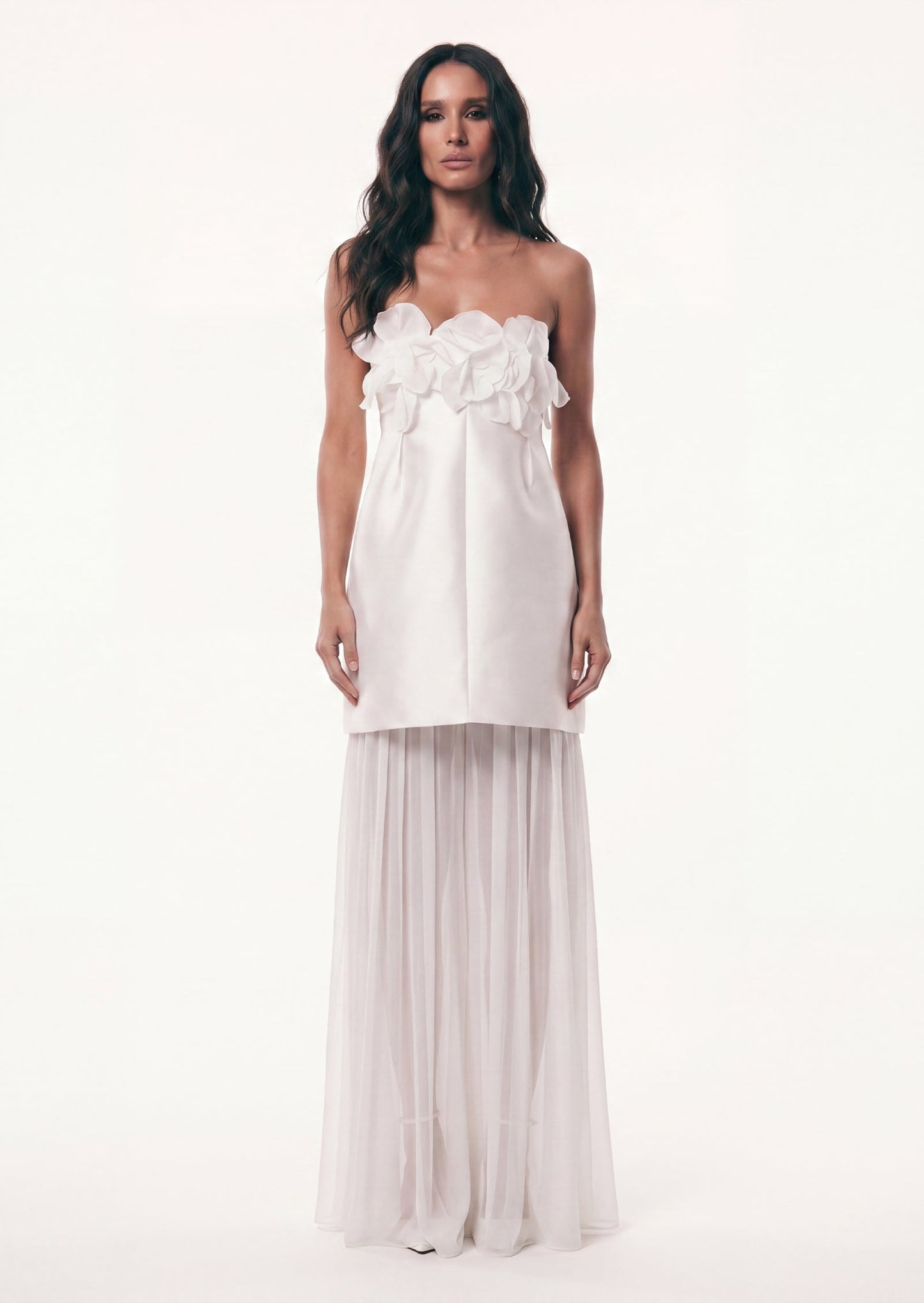 Conjunto Maxi Vestido Off Shoulder Tamara en Color Blanco