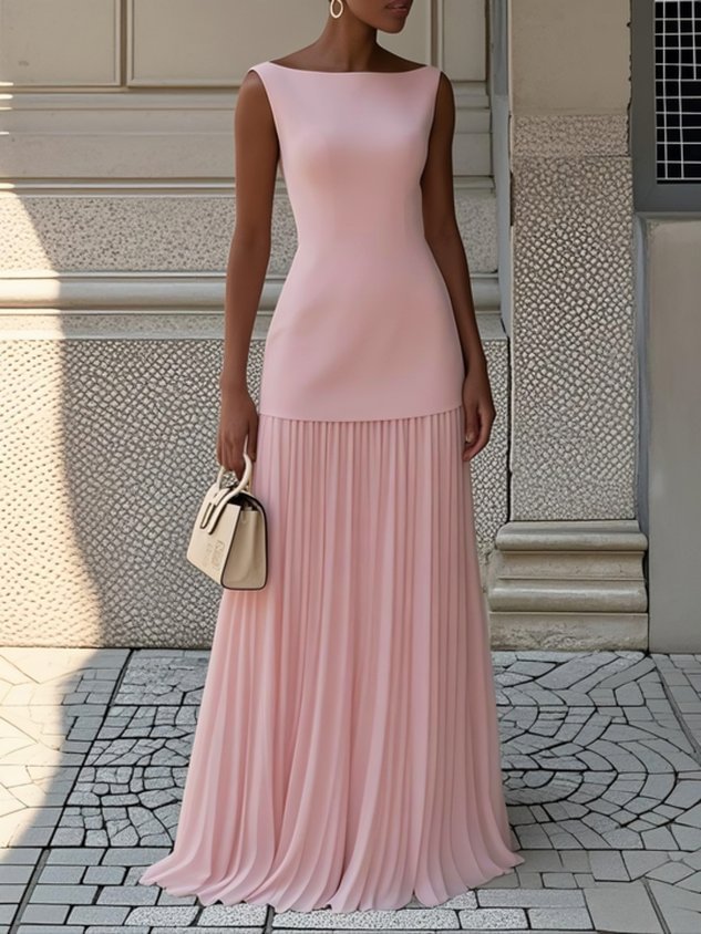 Serena™ | Vestido Maxi con Pliegues