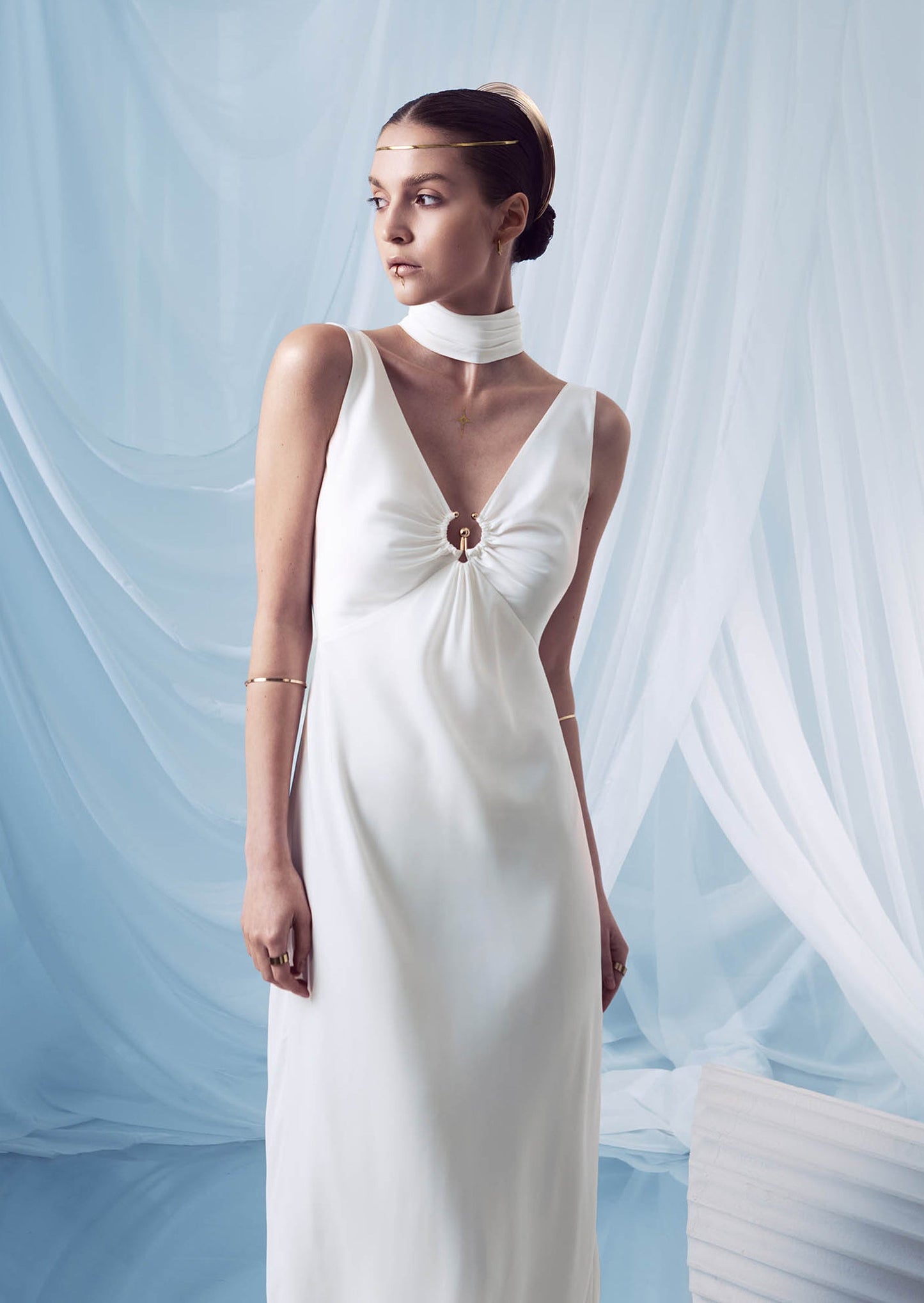 Maxi Vestido Ajustado con Escote en V