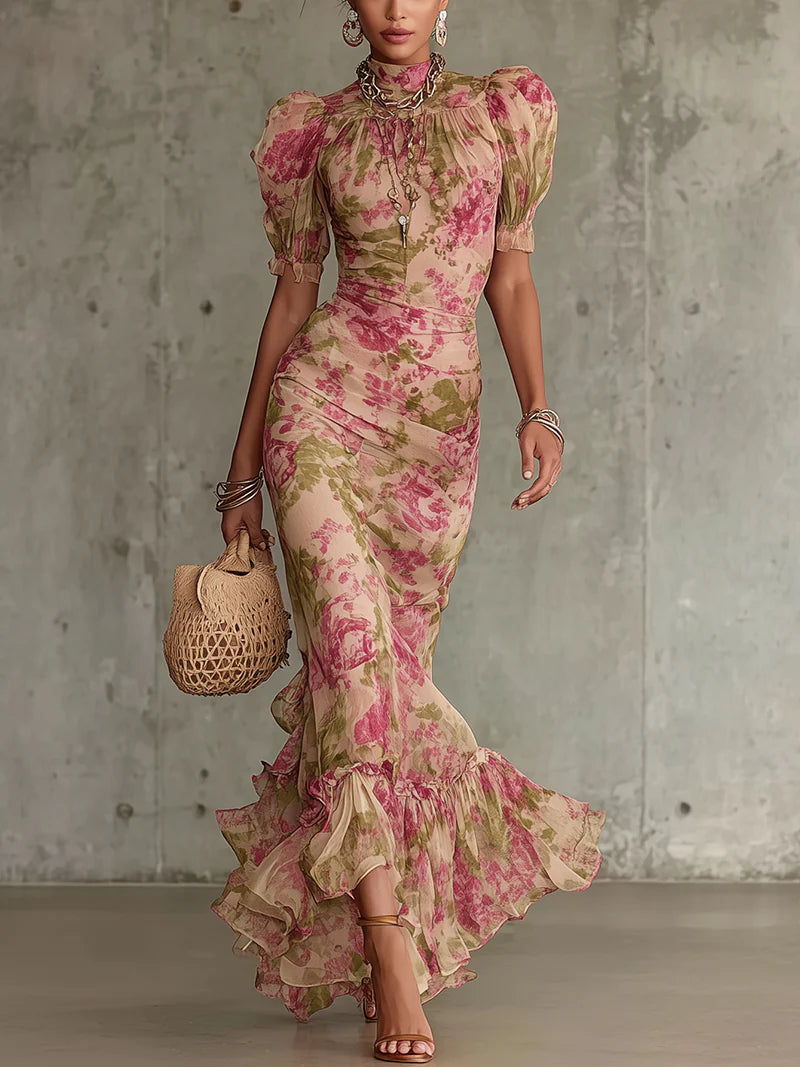 Rosalie™ | Vestido Maxi con Diseño de Rosas Vintage