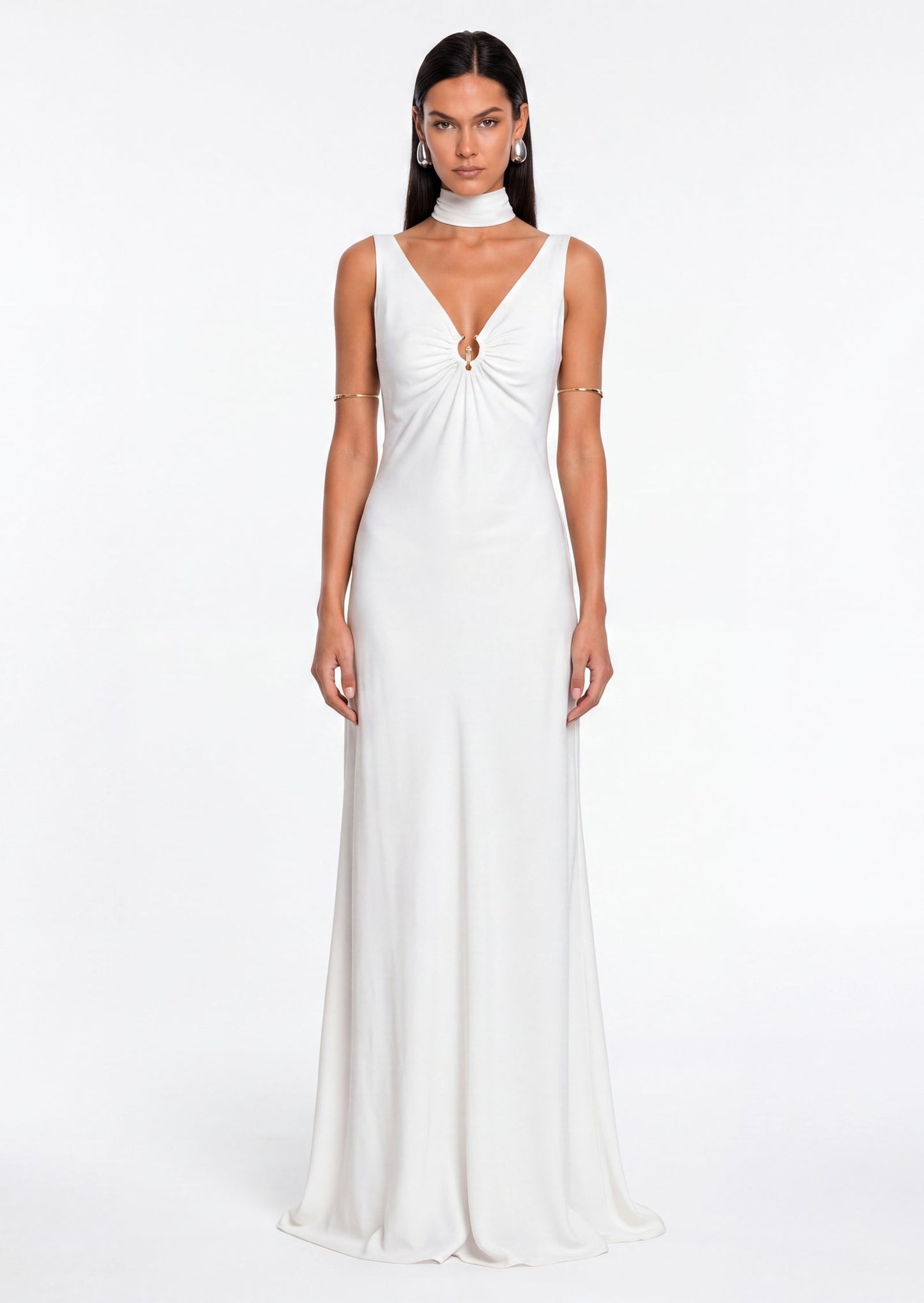 Maxi Vestido Ajustado con Escote en V