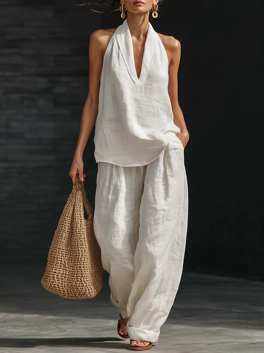 Zoë™ | Conjunto Sin Mangas con Pantalones Amplios