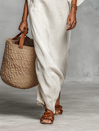 Aveline™ | Vestido Maxi Off-Shoulder con Mangas de Murciélago