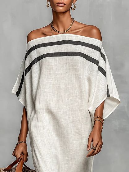 Aveline™ | Vestido Maxi Off-Shoulder con Mangas de Murciélago