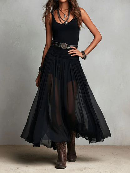 Nora – Blusa Negra con Falda de Tul
