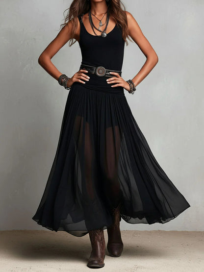 Nora – Blusa Negra con Falda de Tul
