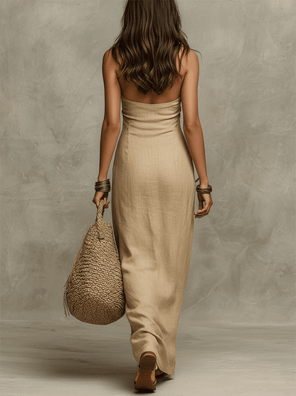 Nina | Vestido Maxi con Escote Americano para Silueta Curvilínea