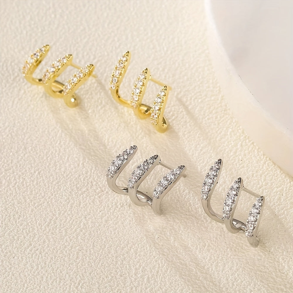 Elegantes Pendientes Doble Capa