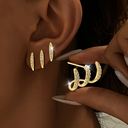 Elegantes Pendientes Doble Capa