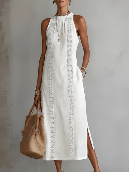 Jimena | Midi Dress with Mao Collar
