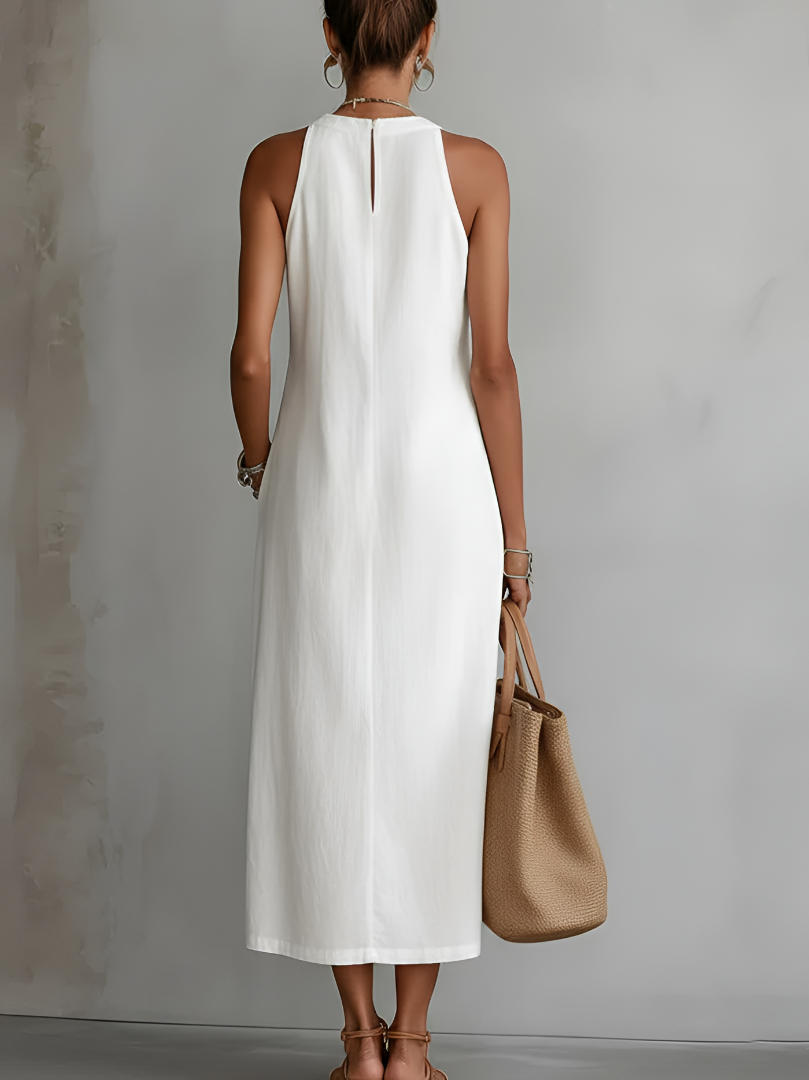Jimena | Midi Dress with Mao Collar