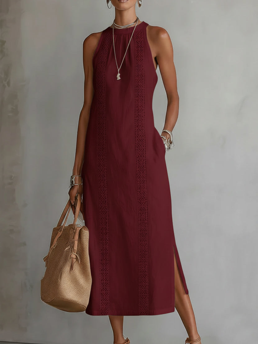 Jimena | Midi Dress with Mao Collar