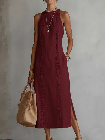 Jimena | Midi Dress with Mao Collar